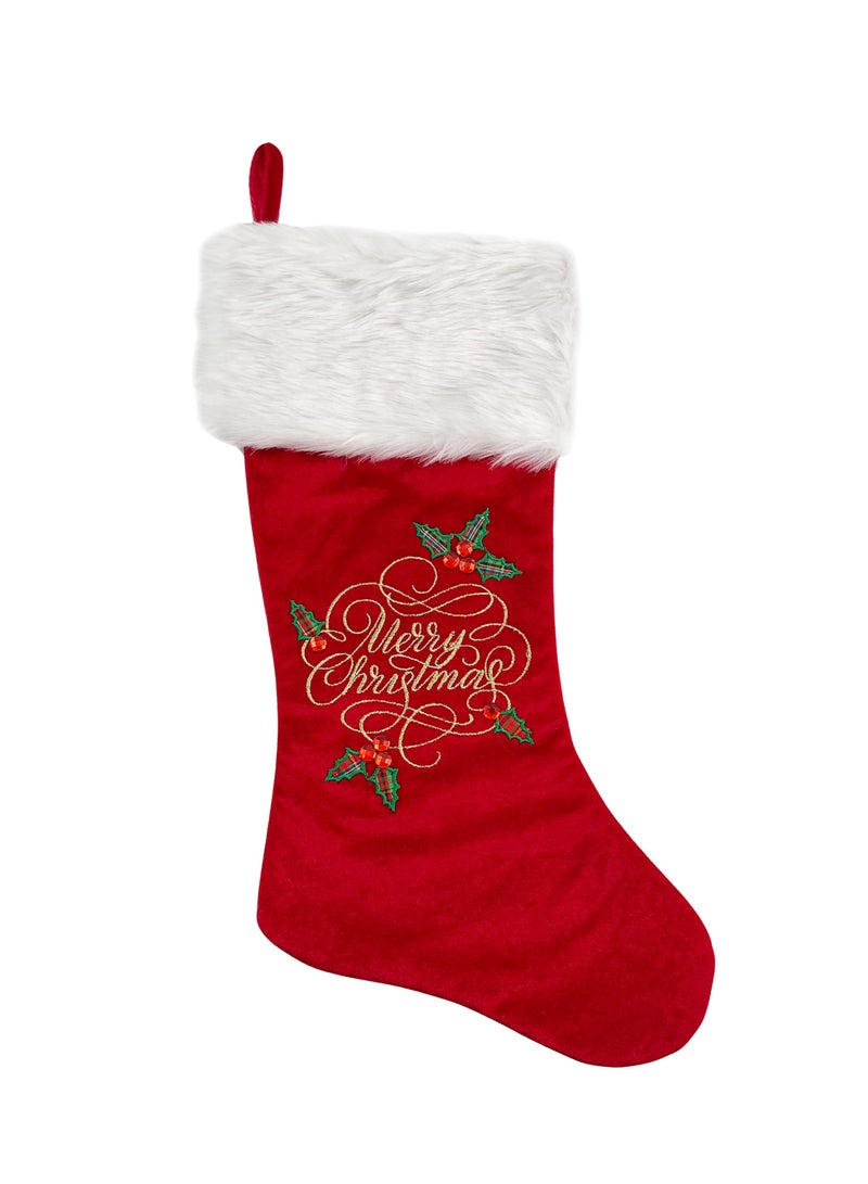 CHRISTMAS MAGIC Christms Stocking Red 50cm - Image 1