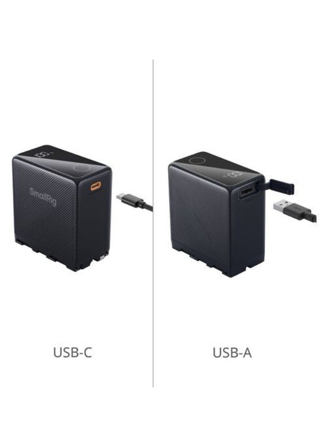 SMALLRIG بطارية كاميرا قابلة للشحن عبر USB-C من نوع L-Series/NP-F970 (أسود) - Image 3