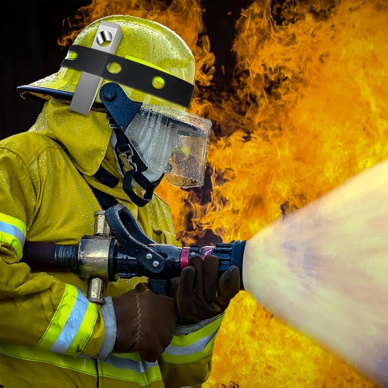 Woanger 3 Pieces Firefighter Helmet Band Strap Aluminum Firefighter Wedge Set 2 Pieces Fire Rubber Helmet Band with Aluminum Wedge Set Tools for Accessories - Image 5