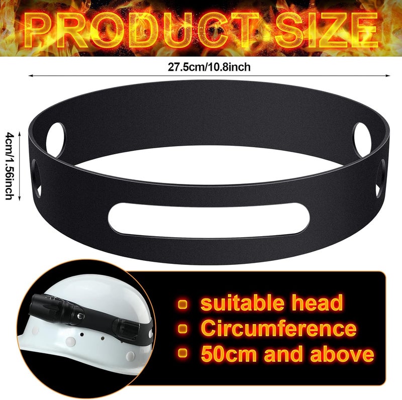 Woanger 3 Pieces Firefighter Helmet Band Strap Aluminum Firefighter Wedge Set 2 Pieces Fire Rubber Helmet Band with Aluminum Wedge Set Tools for Accessories - Image 2