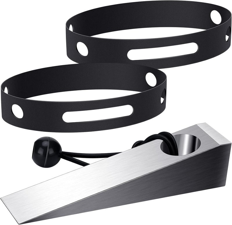 Woanger 3 Pieces Firefighter Helmet Band Strap Aluminum Firefighter Wedge Set 2 Pieces Fire Rubber Helmet Band with Aluminum Wedge Set Tools for Accessories - Image 1