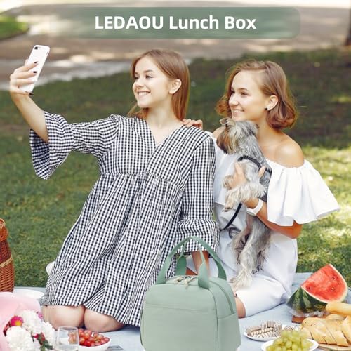 LEDAOU Lunch Box for Women Insulated Lunch Bag Cute Lunchbox Compact Cooler Thermal Reusable Lunch Tote for Work School Picnic Travel - Image 3