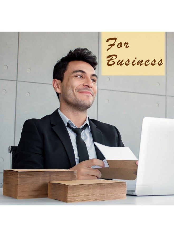 Jutom 500 Pcs Kraft Envelopes Letter Size Bulk 10 Business Security Envelopes Sealed 41/8 X 91/2 In Flap Envelopes Office Printable Mailing Envelopes Windowless Invisible Envelopes (Brown) - Image 5