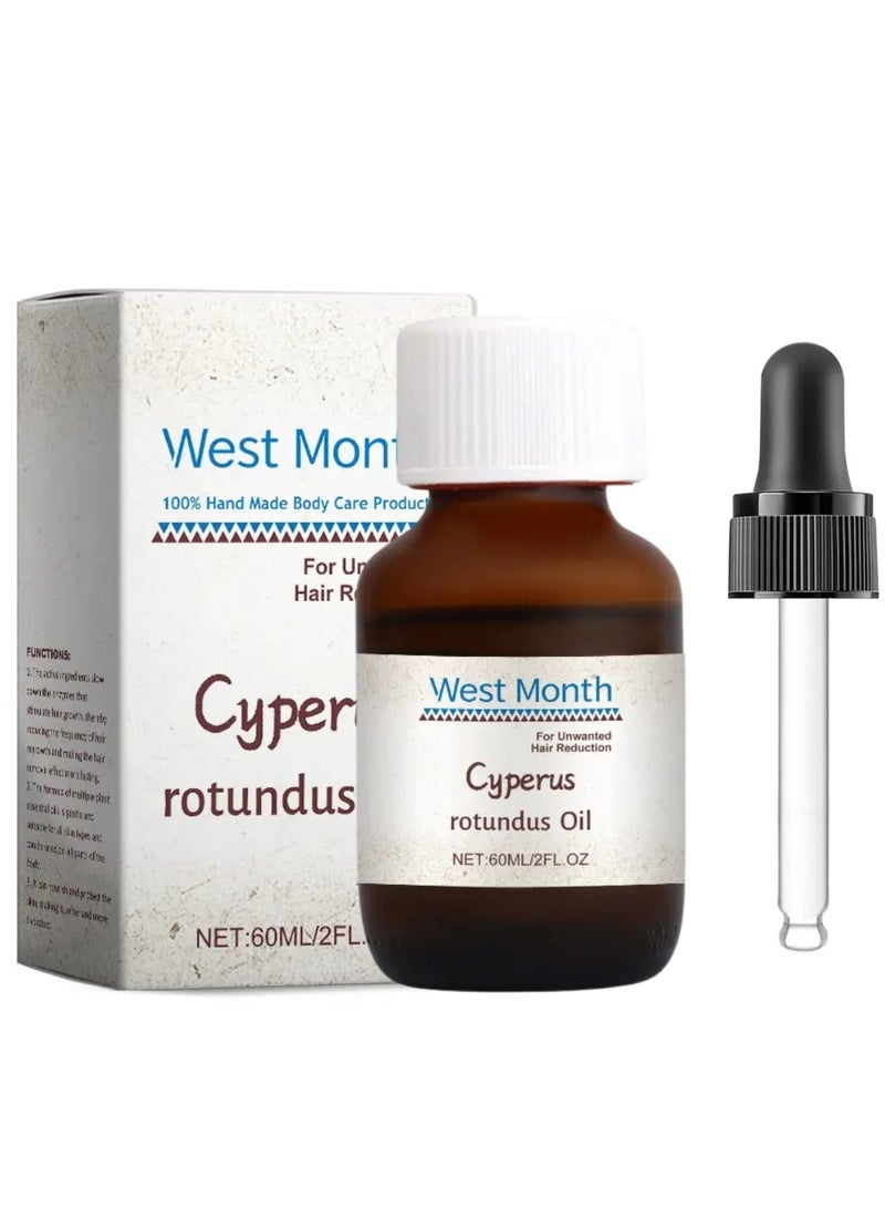 WEST MONTH Cyperus Rotundus Oil 60ml Cyprus Oil Natural Nut Grass Oil for Reducing Body Hair Growth Smooth Skin and Hair Removal Moisturizing Nourishing and Soothing Gentle and non irritating - Image 2