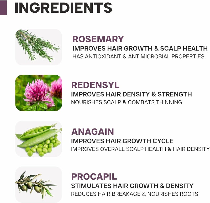 DERMATOUCH Rosemary Hair Spray (200 ml) with 2% Actives – Redensyl, Anagain & Procapil. Controls hair fall, boosts growth, adds shine & strengthens hair. (Pack of 2) - Image 3