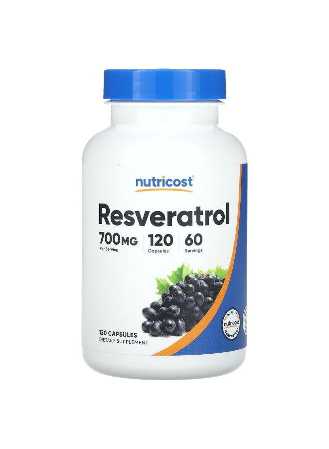 Nutricost, Resveratrol, 700 mg, 120 Capsules (350 mg per Capsule)