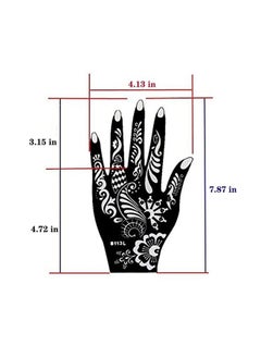 XMASIR Xmasir 6 Sheets India Henna Tattoo Stencil Kit for Women Girl Hand Art Painting Temporary Tattoo Sticker Glitter Templates 7.87'' x 4''  - Image 2