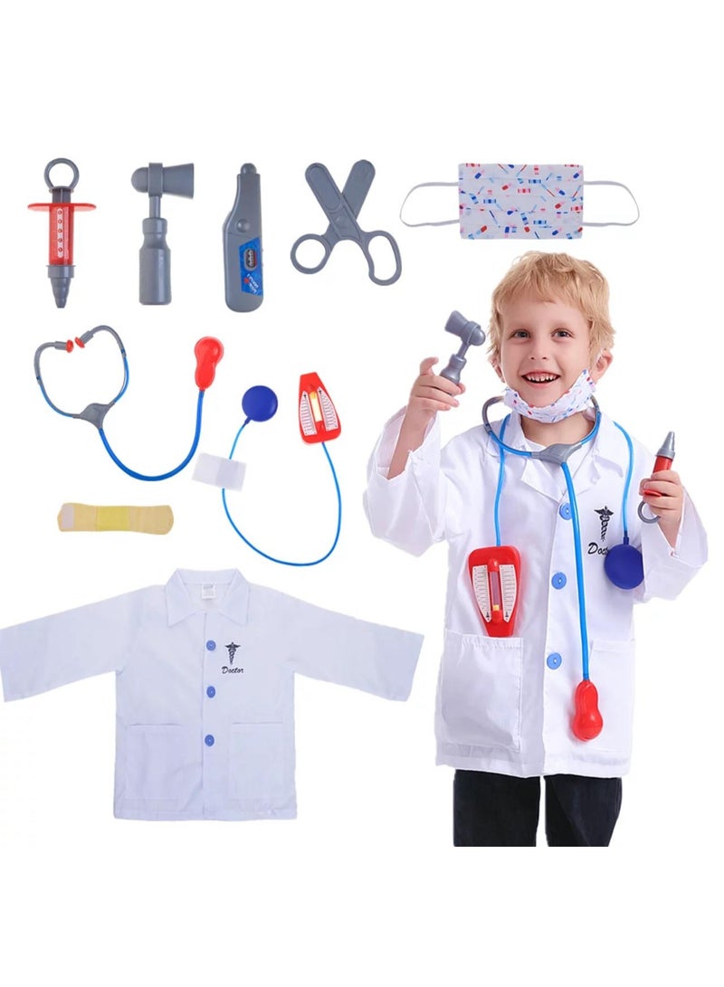 Kids' superhero doctor costume set (white coat and accessories) - Image 1