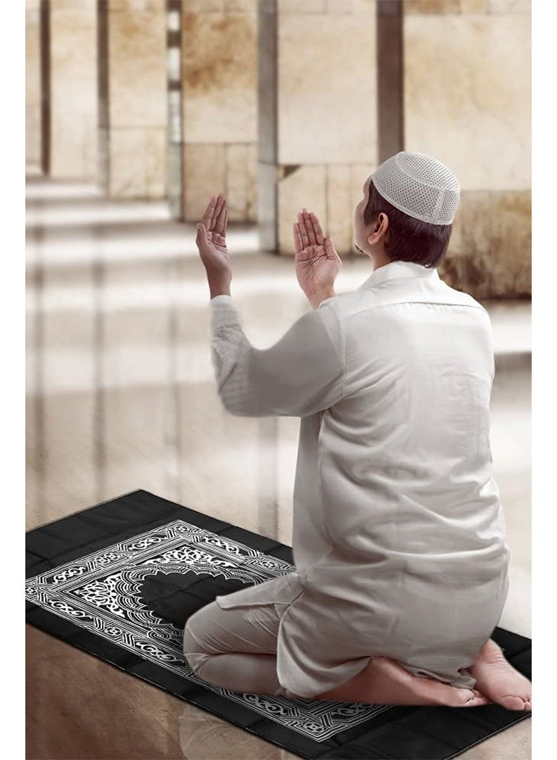 2 Pieces Portable Travel Prayer Mat with Compass, Waterproof Polyester Prayer Rug, Muslim Travel Prayer Mat,Easy to carry pocket size for Ramadan Gifts (60cm×100cm) - Image 2