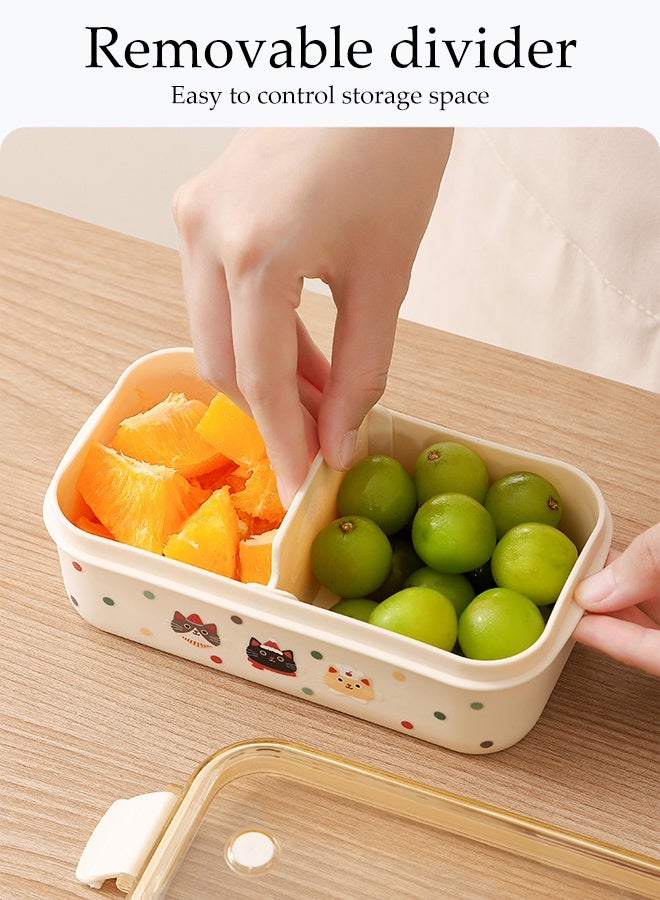 DUNISO 2 Pack Bento Boxes Removable Partition Lunch Box Reusable Leakproof Food Boxes BPA Free Salad Snack Sandwich Food Storage Container with Lid for School Office Camping Outdoor - Image 4