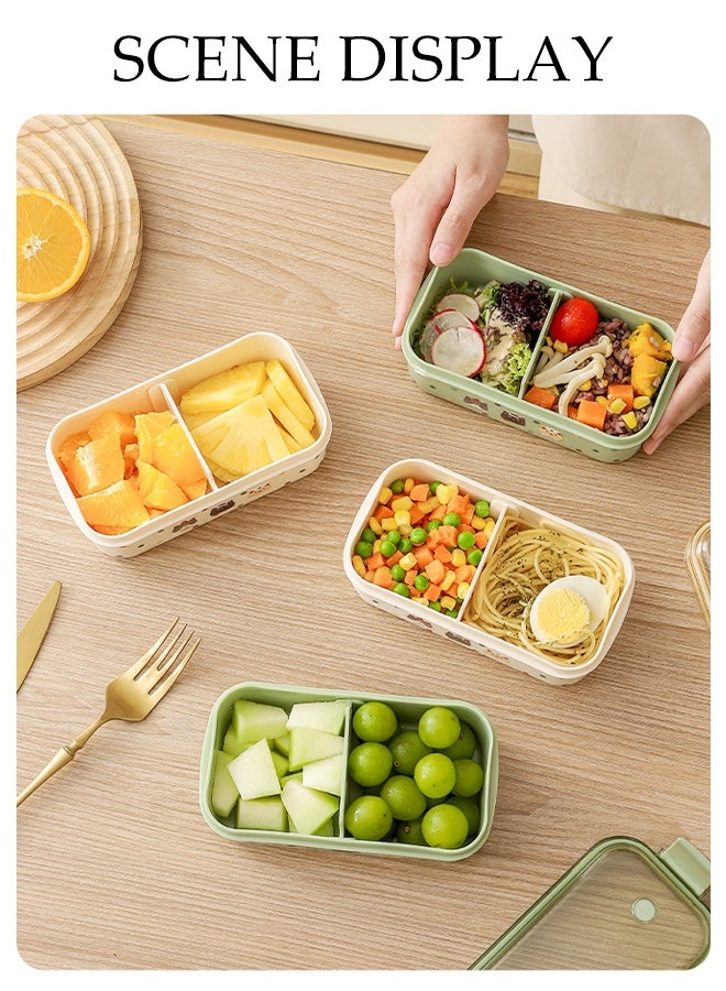 DUNISO 2 Pack Bento Boxes Removable Partition Lunch Box Reusable Leakproof Food Boxes BPA Free Salad Snack Sandwich Food Storage Container with Lid for School Office Camping Outdoor - Image 2
