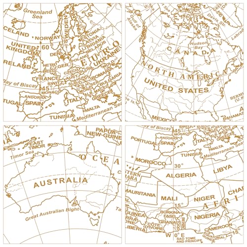 Exerz 8" Globe Golden and White - Wedding Guest Book - Bronze Metal Arc and Base, Coated in Golden Colour in White Globe (English) - Image 5