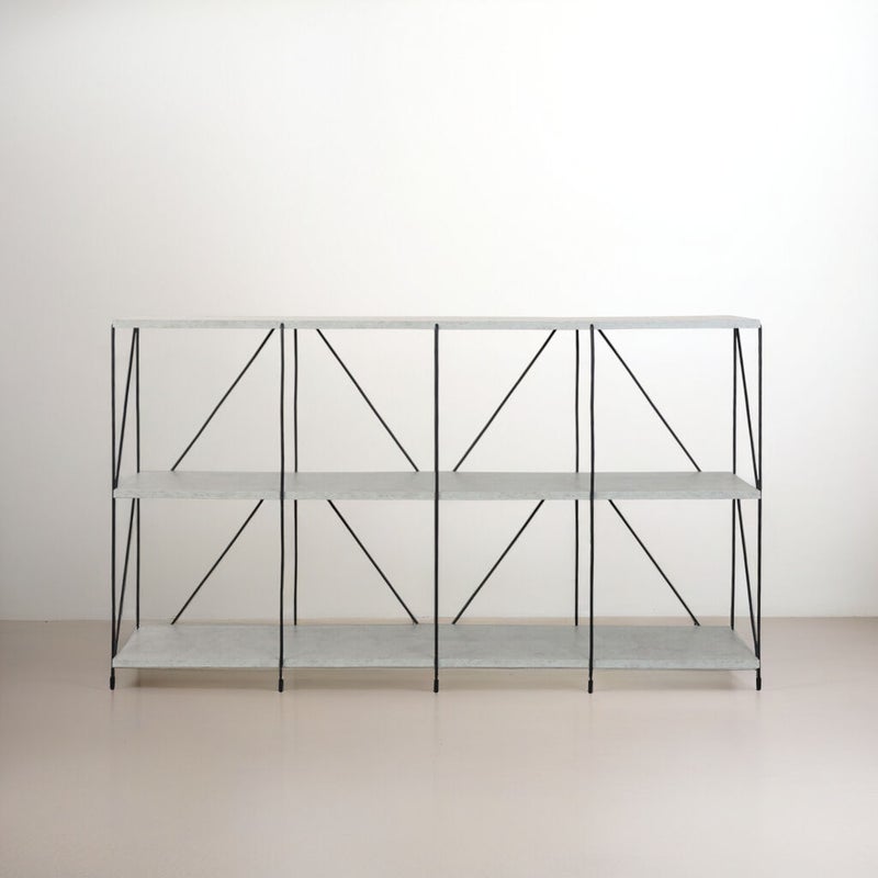 بيتي طاولة مداخل كونسول 3 ارفف ديكور خشب ماليزي لون رمادي - Image 2