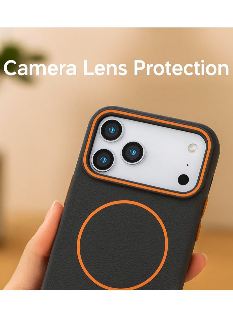 iPhone 17 Case | Litchi leather texture, full-body protection, ultra-thin and shockproof | Scratch-resistant, fingerprint-resistant | Soft microfiber lining - Image 3