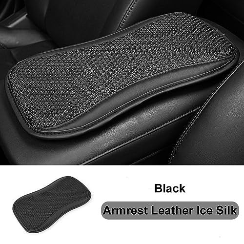 Automaze Car Center Console Cover, PU Leather Armrest Pad Cover, Car Arm Rest Seat Storage Box Mat Universal Waterproof Non Slip Interior Accessories for Most Vehicle (Black) - Image 2