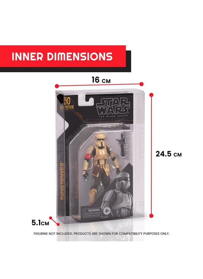 EVORETRO - Action Figure Display Case For 6 In Star Wars Black Series Archive 50Th Carded - 10 Pack - Clear 0.40 Mm Thick Pet Plastic Protective Box Case Storage - Keep Your Collection In Mint Condition - Image 1