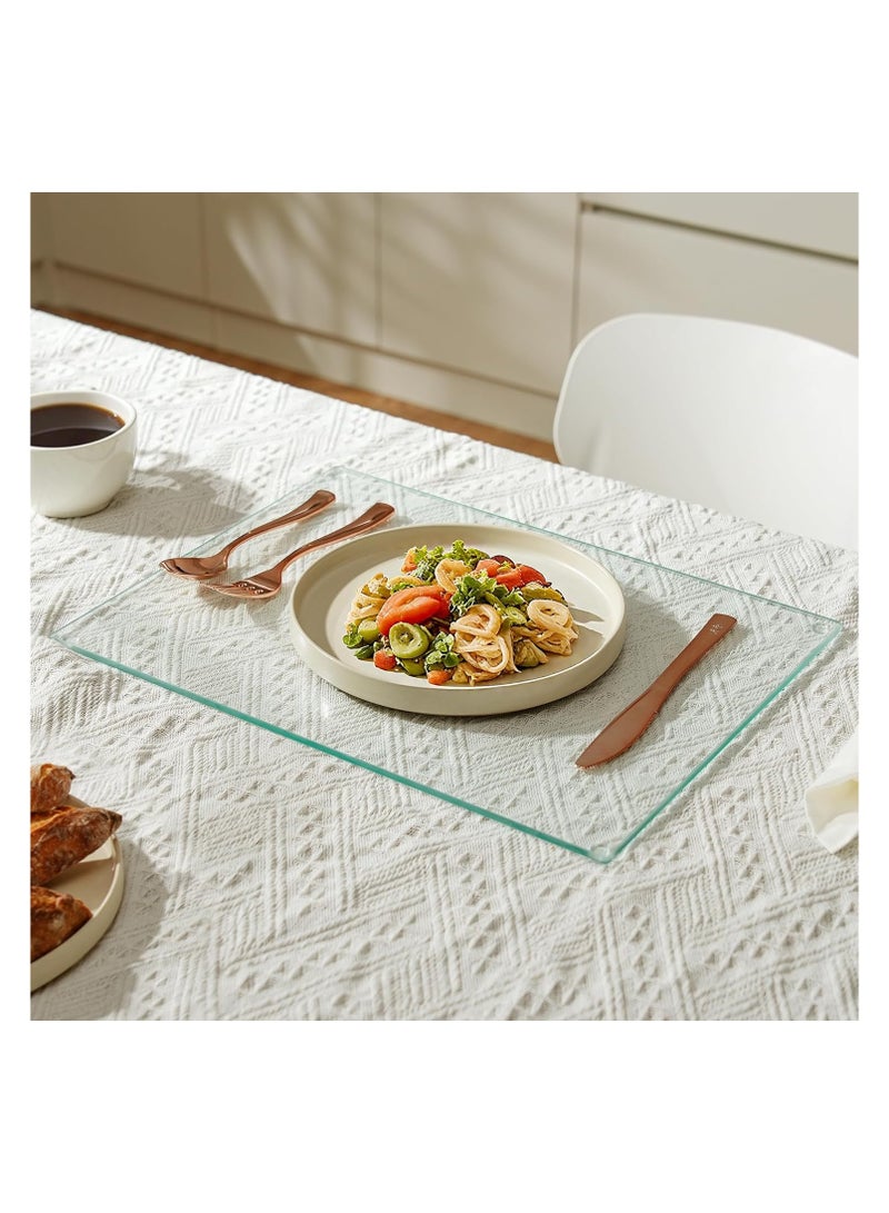 Kitchenville لوح تقطيع زجاجي من كيتشنفيل، مقاس 40×30 سم: واقي زجاجي شفاف لأسطح العمل للمطابخ - واقيات زجاجية متينة وصحية لأسطح العمل - مقاومة للخدش والحرارة وسهلة التنظيف - Image 5