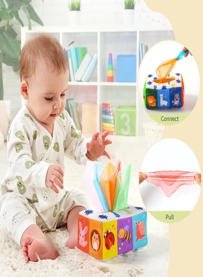 Toyssa Montessori 6 in 1 Wooden Learning Educational Sensory Toys for Babies 0-6 Months with Spinning Drum, Tissue Toys, Baby Rattle, Flash Card - Perfect Birthday Gifts for Boys & Girls - Image 5