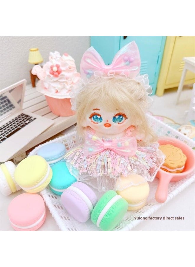 Generic - Doll Cotton Doll Starfish Body Normal Body Cm Clothes Skirt Year Jumpsuit Collection-Color:10cm White Love Letter Overalls - Image 1