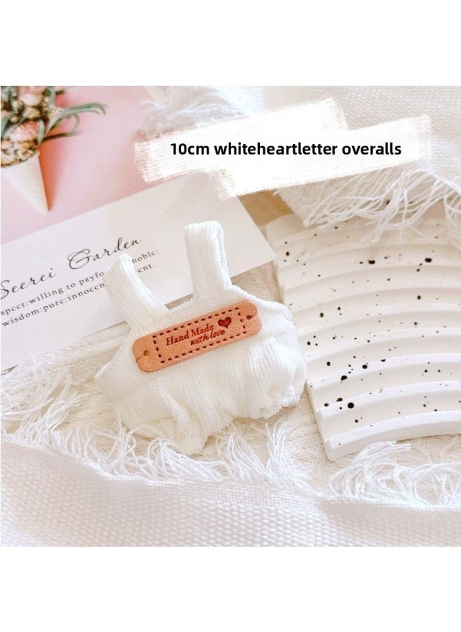 Generic - Doll Cotton Doll Starfish Body Normal Body Cm Clothes Skirt Year Jumpsuit Collection-Color:10cm White Love Letter Overalls - Image 1