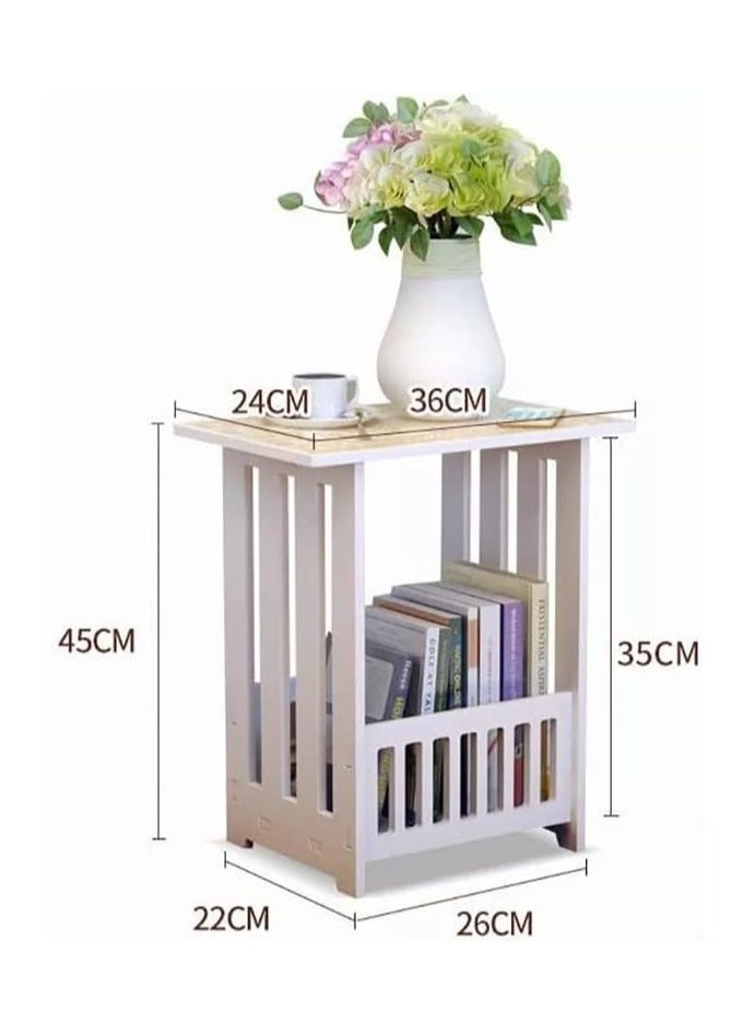 Generic Mini PVC Square Coffee Tea Table Living Room Bedroom Modern Storage Shelf Bedside White Table PVC Foam Board Table  - Image 4