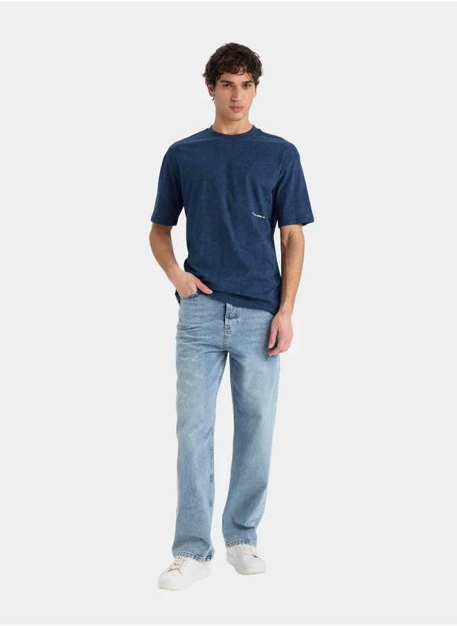 DeFacto DeFacto Men Regular Fit Cotton T-Shirt - Blue