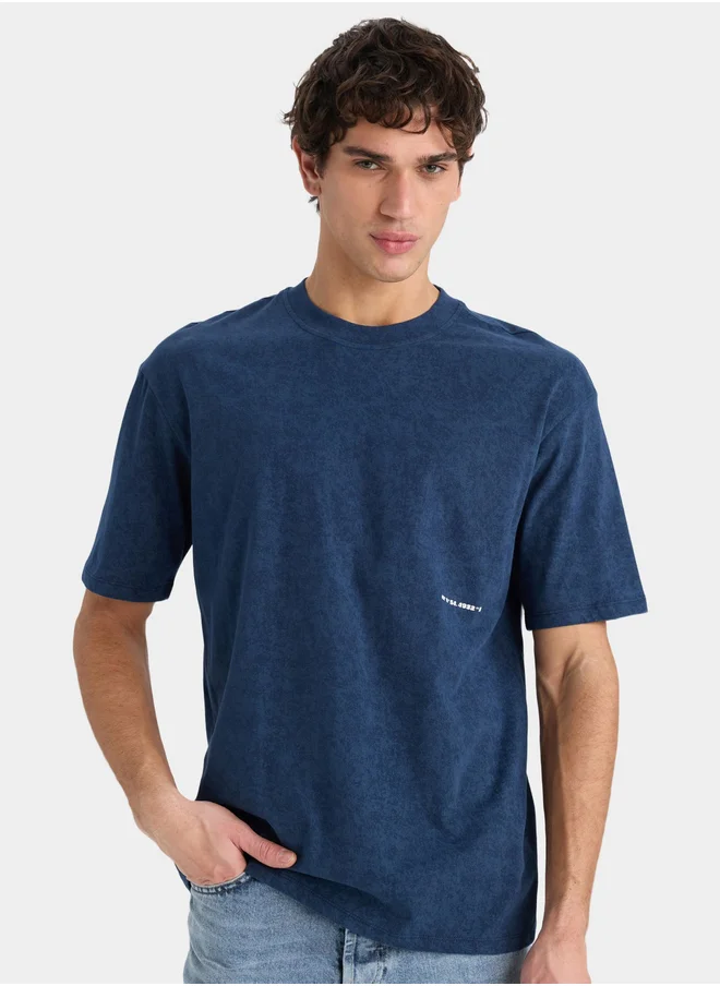 DeFacto DeFacto Men Regular Fit Cotton T-Shirt - Blue