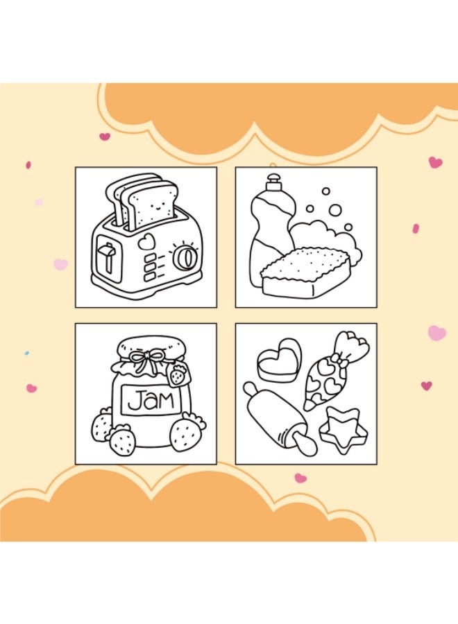 Cozy Kitchen Cartoon Coloring Book  - Image 3