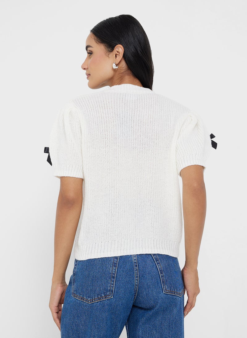 جينجر بلوزة محبوكة بتفاصيل فيونكة - Image 2