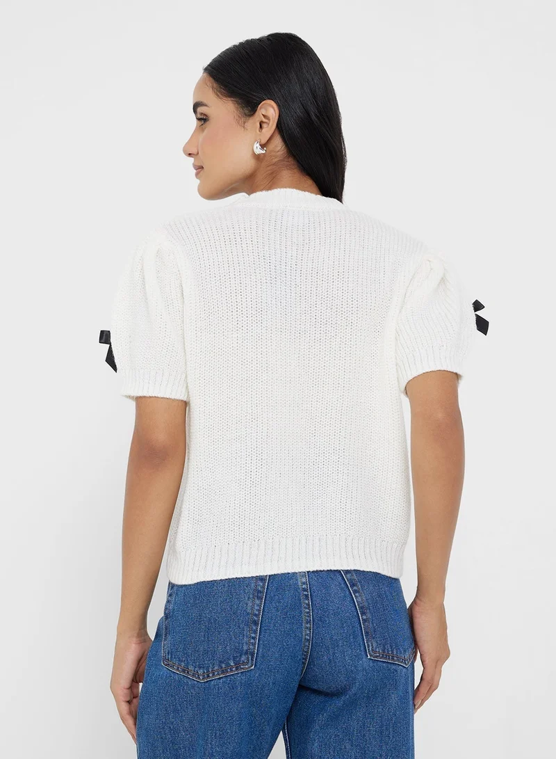 Ginger Bow Detail Knitterd Top