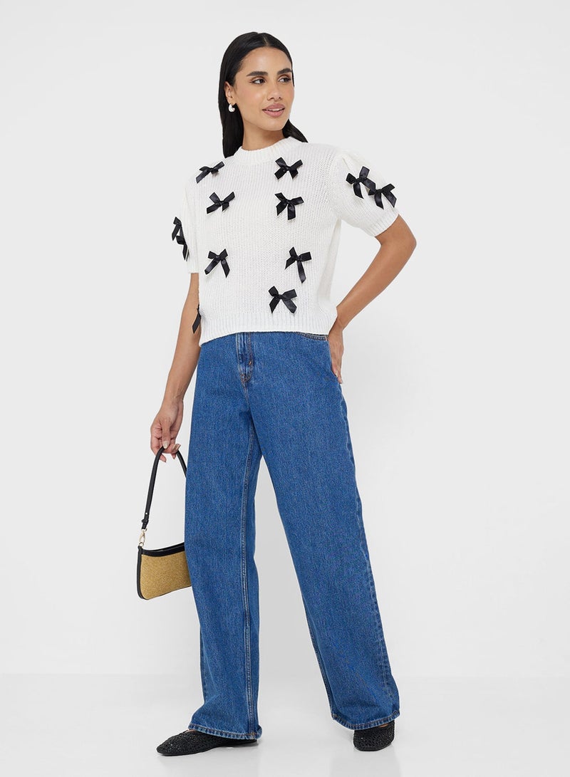 Ginger Bow Detail Knitterd Top - Image 4