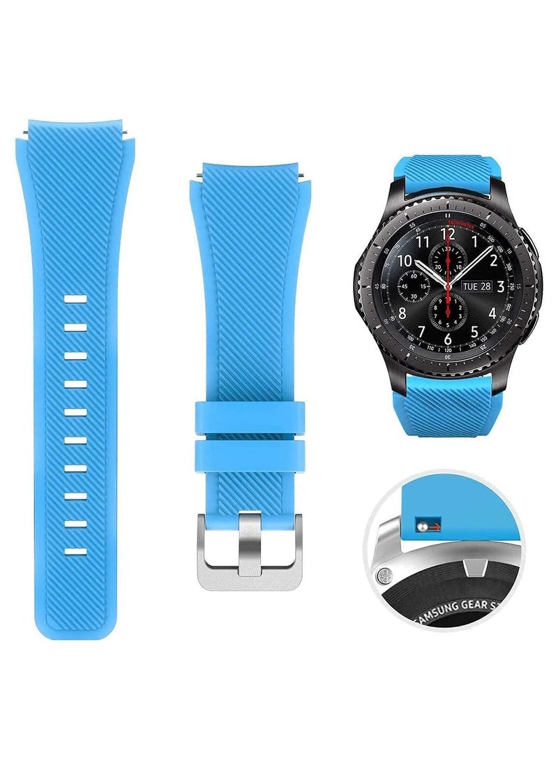 VITION Strap for Huawei GT/Huawei GT 2 (46mm) GT2 Pro /Samsung Galaxy Watch 46mm / Galaxy Watch 3 45mm, 22mm Silicone Straps Watch Band Blue  - Image 1