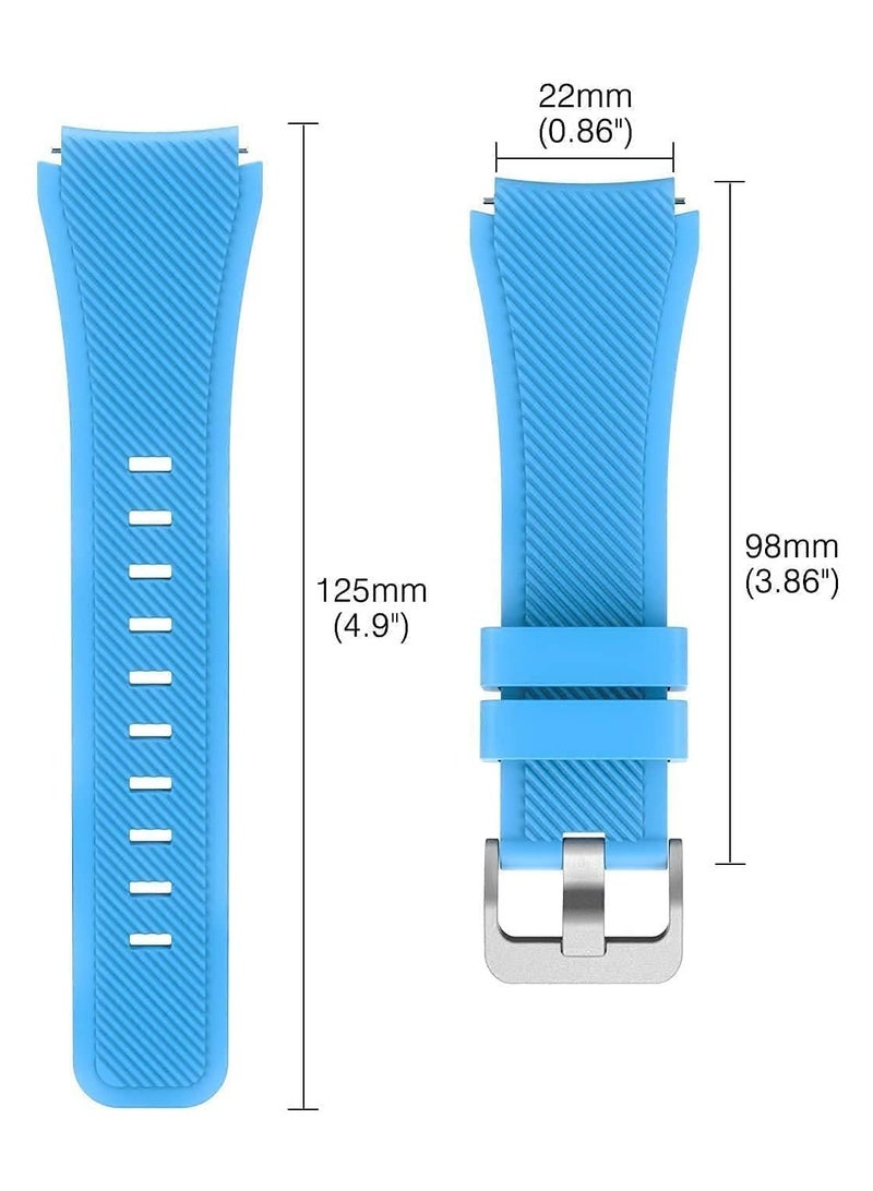 VITION Strap for Huawei GT/Huawei GT 2 (46mm) GT2 Pro /Samsung Galaxy Watch 46mm / Galaxy Watch 3 45mm, 22mm Silicone Straps Watch Band Blue  - Image 3