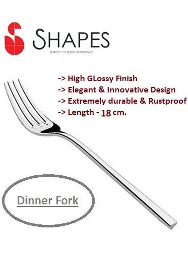 SHAPES Rio 304 Grade Premium Silver Steel Fork Set of 6 | Durable, Rust-Resistant, Perfect for Everyday Use and Special Occasions | Dinner Fork for Home/Kitchen, Silver Finish