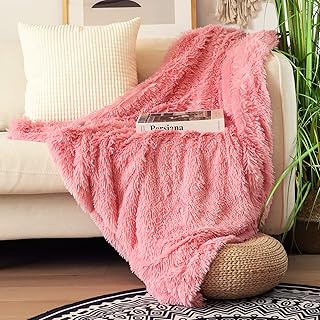 Tuddrom Decorative Extra Soft Faux Fur Throw Blanket 50"x60",Solid Reversible Fuzzy Double Layers Lightweight Long Hair - Image 1