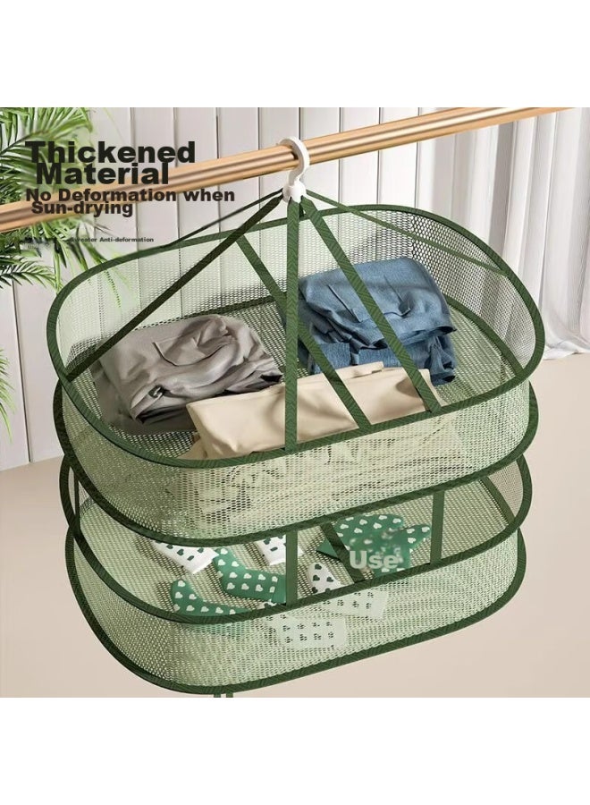 Mengting Thickened Clothes Drying Rack, Large Size For Hanging Socks And Sweaters, Flat-laying Drying Basket For Woolen Garments, 77cm Double-layer