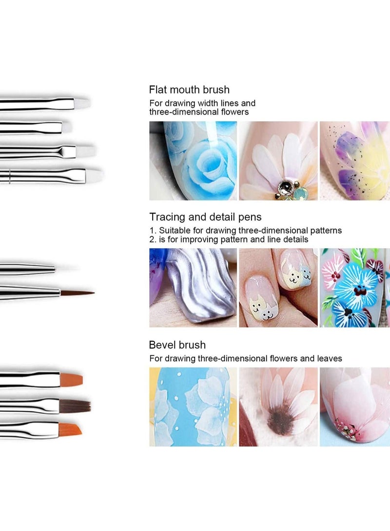 SOLARAE 15pcs Nail Art Brushes- Professional Nail Art Brushes- Sable Nail Art Brush Pen, Detailer, Liner, Brush Dotting Tool Nail Art Brush Professional Nail Art Brush Set - Image 5
