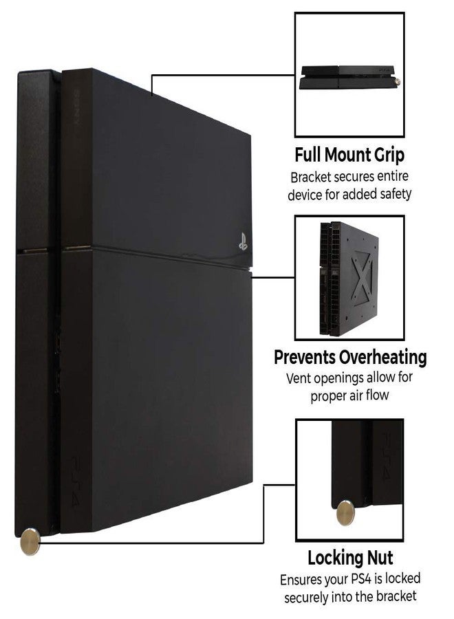 HumanCentric Wall Mount Compatible with Original PS4 Fat Version, Mount on The Wall or on The Back of the TV with a VESA Pattern, Does Not Work with Slim or Pro PS4, Hardware Included - Image 4