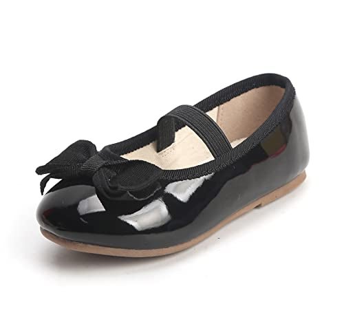 THEE BRON Toddler/Little Girl Mary Jane Flats Princess Dress Shoes(G02 Toddler,Black/5M) - Image 1