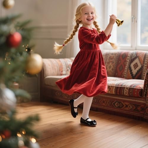 THEE BRON Toddler/Little Girl Mary Jane Flats Princess Dress Shoes(G02 Toddler,Black/5M) - Image 2