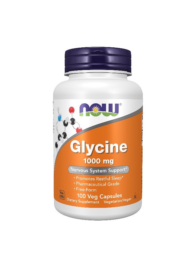Now Foods Glycine 1000mg 100 Veg Capsules - Image 1
