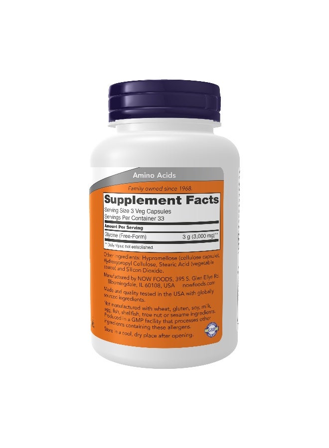 Now Foods Glycine 1000mg 100 Veg Capsules - Image 2