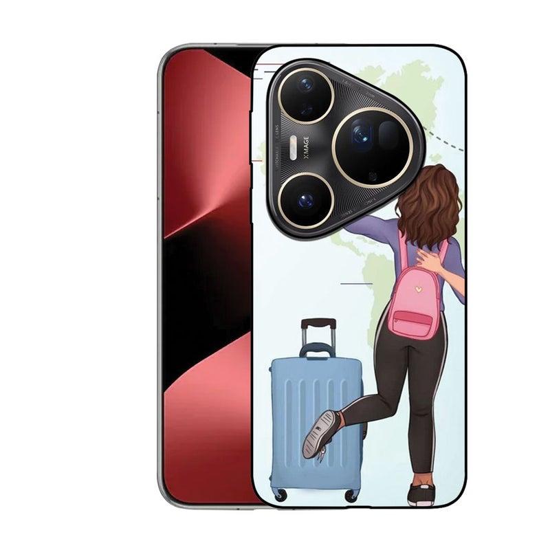 الصيد العين غطاء حماية مطبوع لهاتف هواوي بيورا 80 برو بلس - فتاة السفر - Image 1