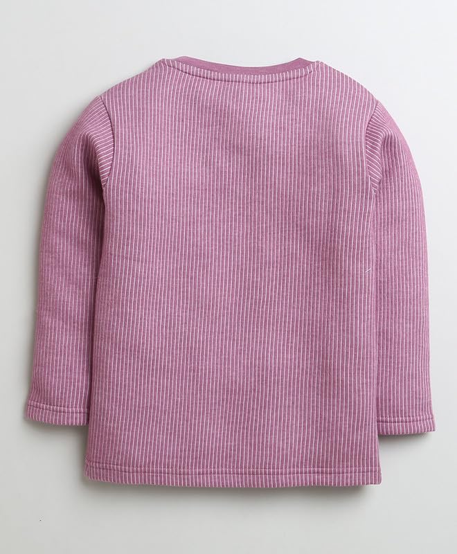 BUMZEE Girls Cotton Regular Fit Mauve Full Sleeves Thermal T-Shirts Pack of 2 (Peb9625) - Image 3