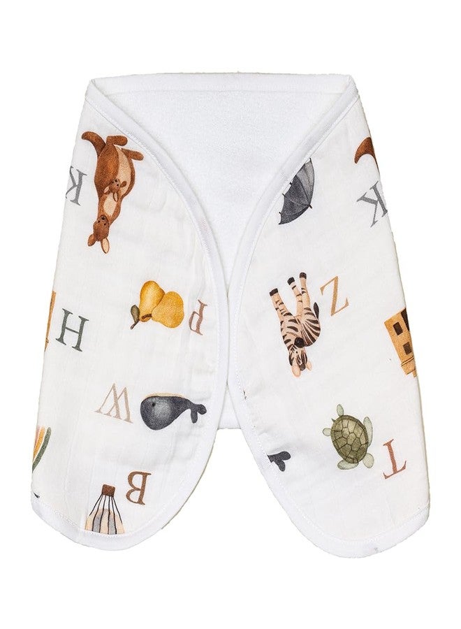 Cugo Organic Cotton and Bamboo Baby Burp Cloth, Dual-Layer Design with Muslin and Terry Cotton (Alphabets) - Image 5