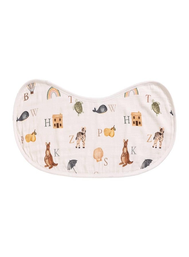 Cugo Organic Cotton and Bamboo Baby Burp Cloth, Dual-Layer Design with Muslin and Terry Cotton (Alphabets) - Image 3