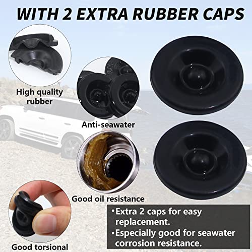 iBroPrat 2pcs Trailer Axle Dust Cap Cup Grease Cover 2.72" Hub with Extra 2 Rubber Plugs,Trailer Axle Wheel Hub and Bearing Dust Cap for Most 7000 to 8000 Pound Axles Dexter - Image 5