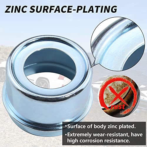 iBroPrat 2pcs Trailer Axle Dust Cap Cup Grease Cover 2.72" Hub with Extra 2 Rubber Plugs,Trailer Axle Wheel Hub and Bearing Dust Cap for Most 7000 to 8000 Pound Axles Dexter - Image 4