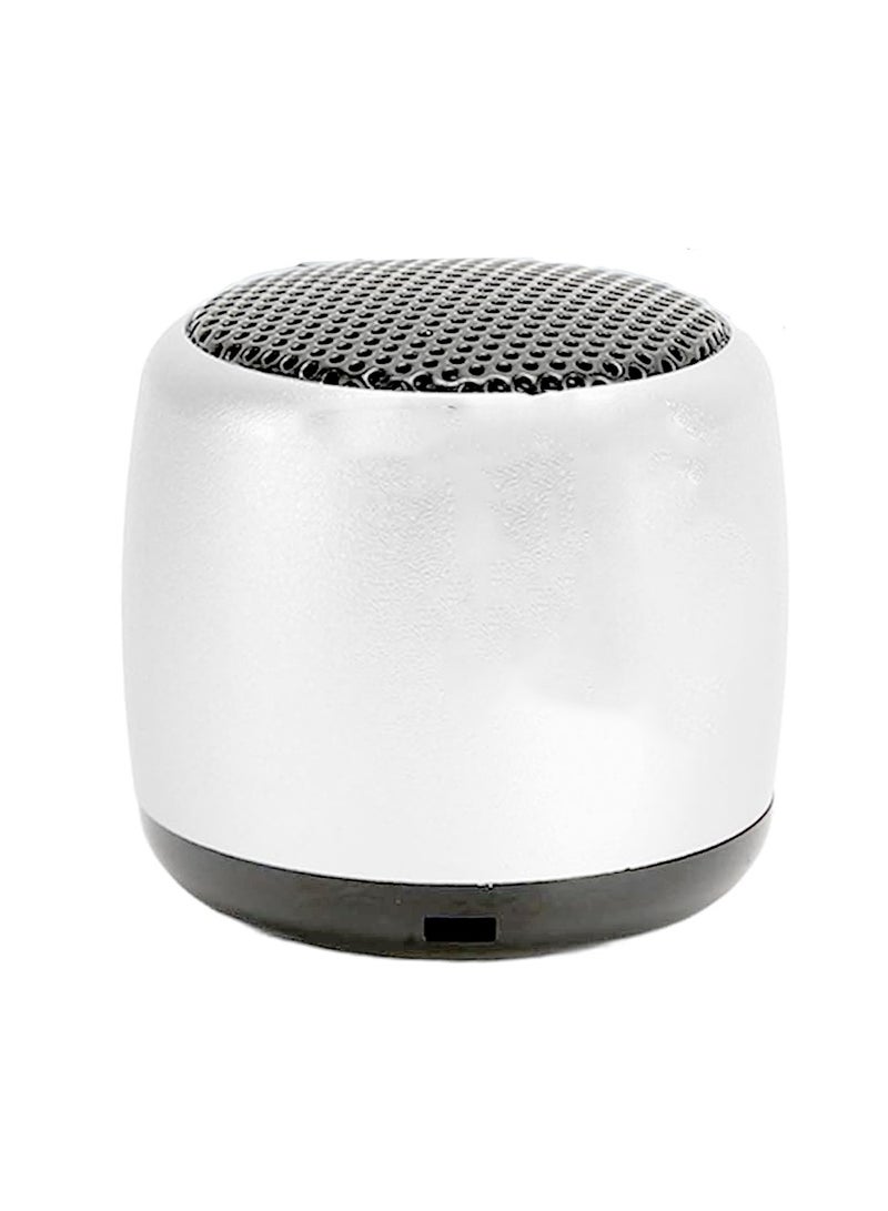 سبيكر مكبر صوت بلوتوث MS01B – مكبر صوت لاسلكي محمول بصوت قوي وعميق وتصميم فضي أنيق للاستخدام الداخلي والخارجي
