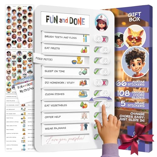 HIPPOTALE Chores Chart for Kids Daily Routine Chart for Kids with Checklist Stickers Magnetic Kids Chore Chart Chore Board Visual Schedule for Kids with Autism Best ADHD Tools for Kids - Image 1
